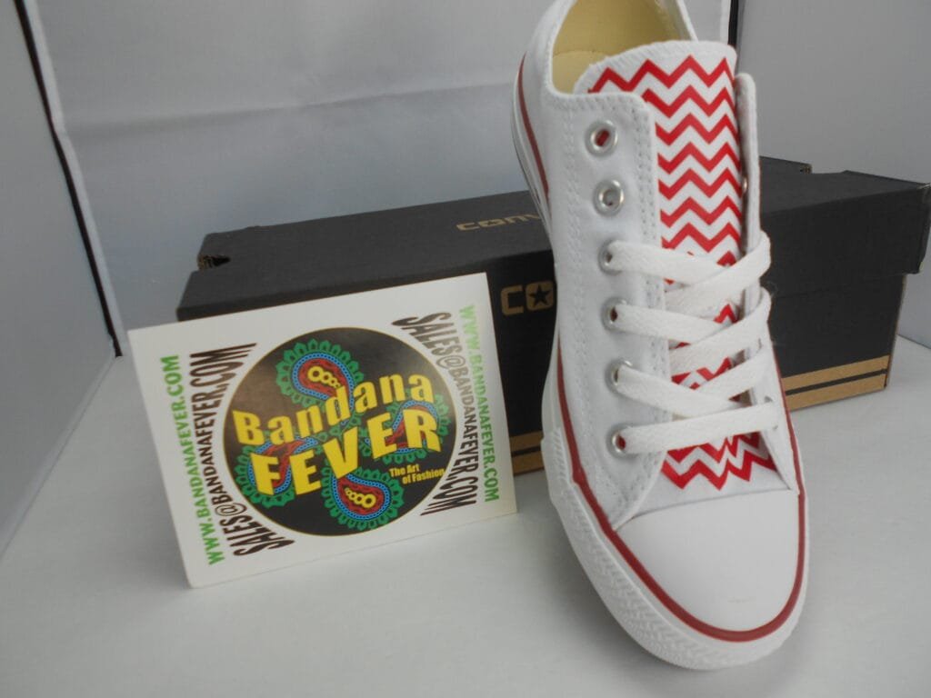 bandana fever designs custom converse low top red chevron